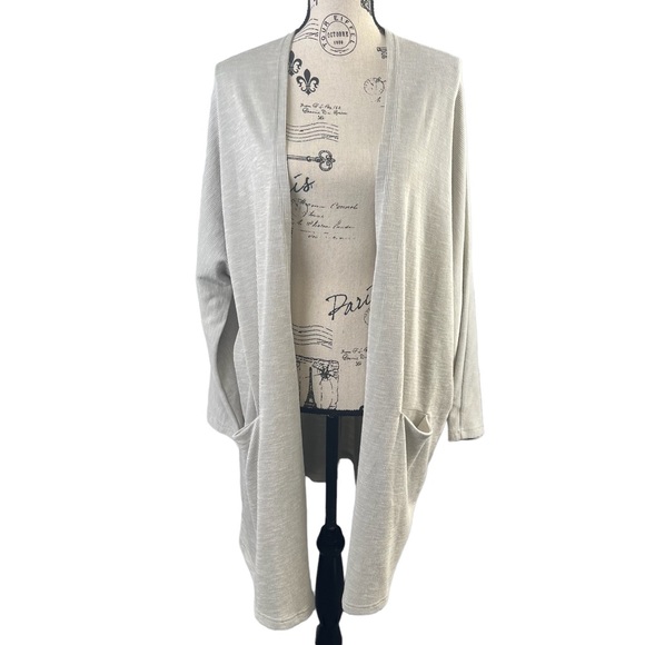 DONNI Ribbed Open Front Cardigan - Picture 2 of 6